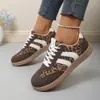 Tênis de Treino Alemão Color Block Estampa de Leopardo Transfronteiriço para Mulheres, Novo Outono 2026 Tamanho Grande Solado Macio Confortável Casual Esportivo Tênis Atacado