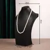 Bian Ya Nuevo Tipo H Maniquí de Cuero Negro Soporte para Joyería Perchero para Colgar Collares de Perlas Estante de Exhibición Antiguo
