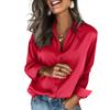 Camisa de Satén para Mujer Primavera y Otoño 2026, Camisa de Manga Larga Imitación Seda tipo Satén, Nueva Prenda Superior Femenina Estilo Europeo y Americano Transfronteriza