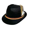 Fabricante Directo Sombrero de Jazz de Fieltro Verde Alemán Sombrero de Fieltro No Tejido Oktoberfest con Pluma Sombrero de Escenario