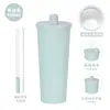 Nova Caneca Térmica de Cerâmica com Revestimento, 830ml de Grande Capacidade, Caneca com Tampa de Abertura Rápida e Canudo, Copo para Beber Água com Bolhas