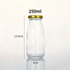 Atacado de fábrica garrafa de leite de vidro garrafa de vidro para bebida de chá de leite café selada grau alimentício resistente a altas temperaturas garrafa de suco