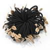 Corda para Cabelo Grossa com Cabeça Sem Costura Elástica Alta Anel de Cabelo Preto Elástico de Cabelo Banda de Borracha Base Pequena Capa de Couro Corda de Cabelo