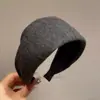 Faixa de cabeça de tricô de cor sólida, larga e elegante, para outono e inverno, novo estilo 2026, faixa de cabeça extra-larga para um visual de coroa alta