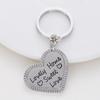 Chaveiro pendente lettering metal amor pingente europeu e americano cross-border aço inoxidável joias coração em forma de chaveiro de metal