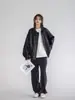 Traje Holgado de Tendencia Urbana Europea y Americana Chaqueta de Cuero para Hombre Trendy Pimp Guapo Sensación de Alta Gama Piloto Chaqueta Abrigo de Cuero PU