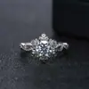 Anel de Casamento Retrô Banhado a Prata, Anel da Primeira Neve, Design de Nicho Feminino, Anel de Dedo Indicador da Moda de Alto Padrão, Venda Direta da Fábrica Personalizada