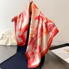 Pañuelo de Seda de Alta Gama con Estampado de Atmósfera Poética, Pañuelo Cuadrado de Seda Artificial, Pañuelo Versátil para el Cuello, Pañuelo Cuadrado Pequeño, Pañuelo para la Cabeza, Pañuelo para Mujer