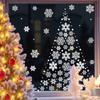 Pegatinas Navideñas de Amazon Copo de Nieve Blanco Pegatinas Electrostáticas Escena de Ventana de Centro Comercial Atmósfera de Diseño Pegatinas de Copos de Nieve