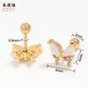 Aretes de Acero Inoxidable con Diseño de Mariposa, Circonita Brillante, Estilo Europeo y Americano de Alta Gama, Cartílagos de Oreja, Labios y Pendientes Unisex