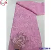 Tela de Encaje Francés Retro Totalmente Bordada con Cuentas y Bordado Estéreo, Encaje de Lentejuelas para Novia