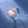 Tráfico Atractivo en Vivo Suministro Popular Anillo Abierto de Circonita Imitación de Piedra de Alto Carbono de 1 Quilate Anillo de Ocho Corazones y Ocho Flechas Joyería para Mujer
