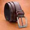 Nuevo cinturón de cuero para hombre con hebilla de pasador, moda de negocios retro británico, versátil y moderno, casual para combinar con jeans