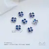 Cuentas espaciadoras de trébol de cuatro hojas con forma de corazón de circonita de colores, chapadas en oro de 14 quilates sobre cobre, para accesorios de pulseras y collares de cristal y perlas de bricolaje