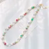 Vibração Primaveril, Pedra de Quartzo Colorida, Pérola Natural de Água Doce, Cristal Branco, Conjunto de Pulseira e Colar Inspirado em Design