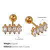 Novos Brincos de Cristal Incrustado Quentes Versáteis Luxo Leve Nicho Aço Inoxidável Banhado a Ouro Brincos para Mulheres