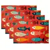 Tapete de Mesa Isolado Estilo Japonês Peixe Pequeno Novo Estampado Transfronteiriço Simples Toalha de Mesa para Casa Jogo Americano Suprimentos Direto do Fabricante