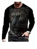 Camiseta Masculina de Manga Longa com Estampa de Caveira, Pulôver Casual de Gola Redonda para Primavera e Outono