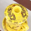 Copo de Separação de Água para Chá Jingdezhen com Tampa Filtro de Cerâmica Conjunto de Quatro Peças para Chá de Arte de Escritório