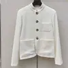 Chaqueta para Mujer BORBOTIE 2026 Primavera y Otoño Nueva Estilo LP Old Money Cuello Alto de Pie Chaqueta de Waffle con Cuello de Pie