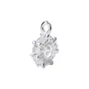 Colgante de plata de ley S925 bañado en rodio con circonita y charm colgante, cuentas espaciadoras tipo rueda, accesorios para pulseras y collares DIY, se puede usar como accesorios de joyería de plata