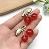 Acessórios DIY Coração de Menina Doce Fruta Cereja Colar Brincos Pingente Chaveiro Artesanal Pingente