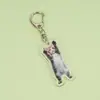 Gato Feliz Gato Plátano Dibujo Animado Llavero Acrílico Colgante Decoración para Mochila Emoji Gato Celebridad de Internet Lindo y Divertido