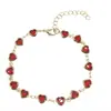 Dulce Elegante Corazón Circonita Vidrio Collar Mujer Pulsera Roja Forma de Corazón Aretes Pareja Mejor Amigo Juego de Joyería de Tres Piezas