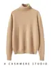 Suéter delgado 100% cachemira pura para otoño e invierno para mujer, de cuello alto, moda casual, tejido interior, suéter capa base de cachemira