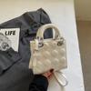 Bolso bandolera pequeño con textura de color liso para mujer, primavera 2025, nuevo bolso de mano con entramado de diamantes, bolso de hombro de moda