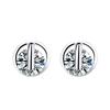 Lindos pendientes de plata de ley s925 para hombres y mujeres, sencillos, huecos, con forma de corazón, redondos, con un solo diamante y circonita, pendientes de plata para parejas, venta al por mayor
