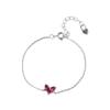 Pulseira Coração Vermelho de Prata Esterlina S925 Pulseira da Moda Estilo Europeu e Americano Simples Estilo Japonês e Coreano Pulseira para Melhor Amiga Estudante Fresca Elegante