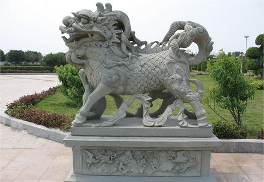 花岗岩石雕麒麟大图