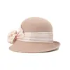 Rongmei 2026 Nuevo Sombrero Clásico Hepburn Transfronterizo con Ala Curva, Sombrero de Mezcla de Seda y Lana, Elegante Sombrero de Estilo Francés