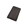 Portatarjetas de fibra de carbono con bloqueo RFID para hombre, billetera delgada automática de aluminio metálico emergente para tarjetas de crédito bancarias