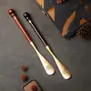 Batoque de Sapato de Jacarandá com Cobre e Caractere de Bênção, Batoque de Sapato com Emenda de Latão, Levantador de Sapato para Idosos e Mulheres Grávidas, Batoque de Sapato de Madeira no Atacado