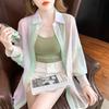 Camisa de Manga Larga Ropa con Protección Solar para Mujer Verano 2026 Nuevo Talla Grande Holgada Delgada Transpirable Cárdigan Chaqueta Top para Mujer