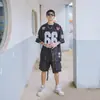 Camiseta de Manga Corta Holgada Estilo Americano para Hombre, Camiseta Deportiva Versátil de Verano, Top de Moda