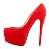 Sapatos de Moda Europeus e Americanos Transfronteiriços Tamanho Grande Bico Redondo Salto Agulha Plataforma Aliexpress Saltos Super Altos Sapatos de Exportação