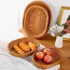 Cesta de Armazenamento de Lanches de Frutas, Tecida em Rattan Plástico, Bandeja Extra Grande em Formato de Lingote para Lanches de Frutas Secas de Ano Novo, Cesta de Doces para Recepção de Hotel