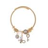 Pulsera Panjiaduo DIY de moda europea y americana, pulsera de pareja con colgante de mariposa y llave ajustable con incrustaciones de diamantes