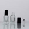 Em estoque 5ml Transparente Quadrado Frasco Creme para os Olhos Rolo Bead Garrafa Corpo Loção Garrafa de Vidro Perfume Engarrafado Bead Frasco de Óleo Essencial