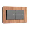 Cubierta protectora de interruptor, luz de enchufe, madera de grano estilo chino minimalista moderno, cubierta decorativa lavable para interruptor simple y doble