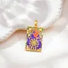 Pingente Transfronteiriço Mais Vendido Flor Colorida Carta de Tarô Acessórios para Joias DIY Vazado Retro Luxo Leve Acessórios de Toque de Alta Qualidade