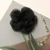 Ins Coreia do Sul Novo Organza Rosa Névoa Suave Clipe de Agarre para Cabelo Corda de Cabelo Acessório de Cabeça Corsage Corrente de Colar Acessórios de Flor
