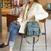 Bolsa Casual Multibolsos de Couro Mukari Transfronteiriça 2025 Nova Versátil Moda Multifuncional Mochila e Bolsa Transversal
