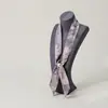 Novo Colar de Lenço de Seda com Contas para Mulheres, Corrente para Suéter Retrô de Bolinhas e Flor de Castanha, Lenço Pequeno Fino Moderno Literário Versátil