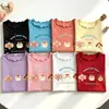 Camiseta de Manga Corta de Verano 2026 para Niñas de Amazon, Camiseta Básica de Media Manga de Seda Helada para Niños, Top Elegante para Bebé