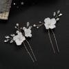 Flor de cerâmica Cabelo Hairpin Elegante Cheongsam Disco de Cabelo Em Forma de U Hairpin Strass Headwear Acessórios de Cabelo Antigos Tecidos à Mão