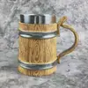 Taza de Cerveza de Resina con Forma de Barril de Madera Taza de Cerveza de Acero Inoxidable con Imitación de Madera Taza con Forma de Barril Taza con Forma de Tambor Cafetera Taza de Barriga